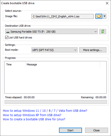 write bootable iso to usb