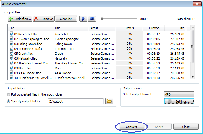 how to convert flac files to wav