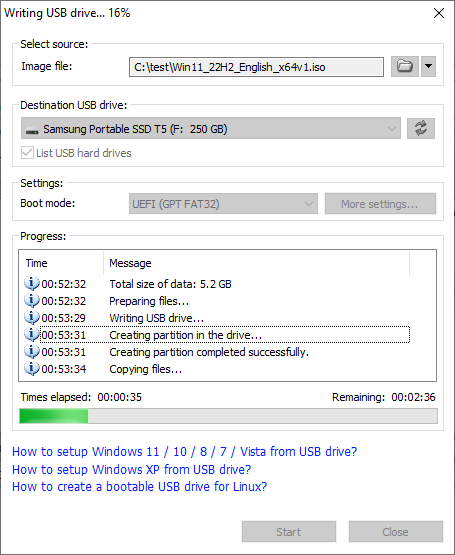 burn windows to usb power iso